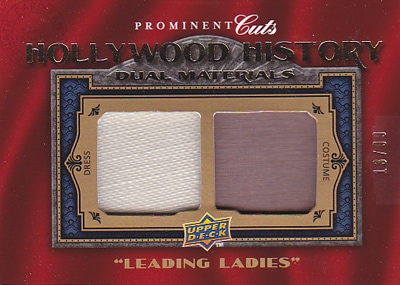 ムービーカード【ベティ　デイヴィス】【ハル　ベリー】2009 UD Prominent Cuts Hollywood History Dual Relics　99枚限定！（13/99）（Bette Davis）（Halle Berry）