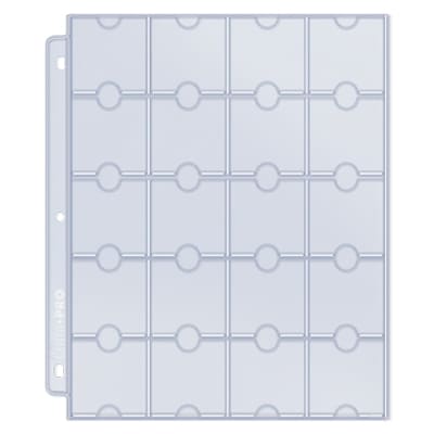 ウルトラプロ (Ultra Pro) 20ポケットシート ポケットコイン用 10枚入り #81702 | 20-Pocket Platinum Page for Coins and Tokens