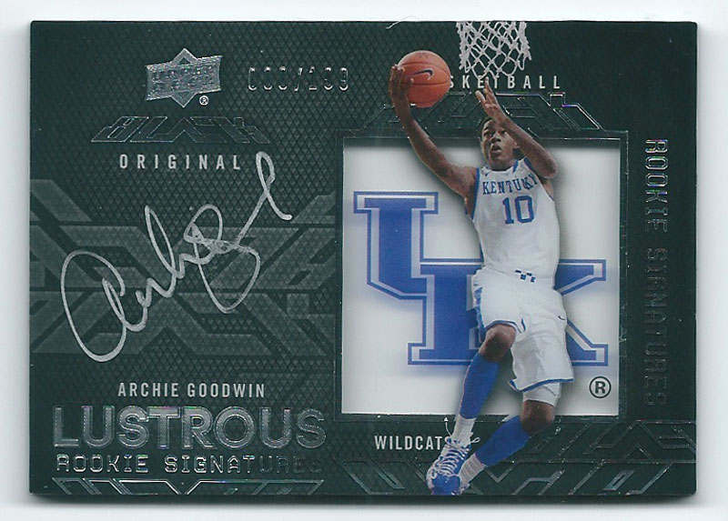 アーチー・グッドウィン 2013-14 UD Black Rookie Lustrous Signatures Archie Goodwin ...