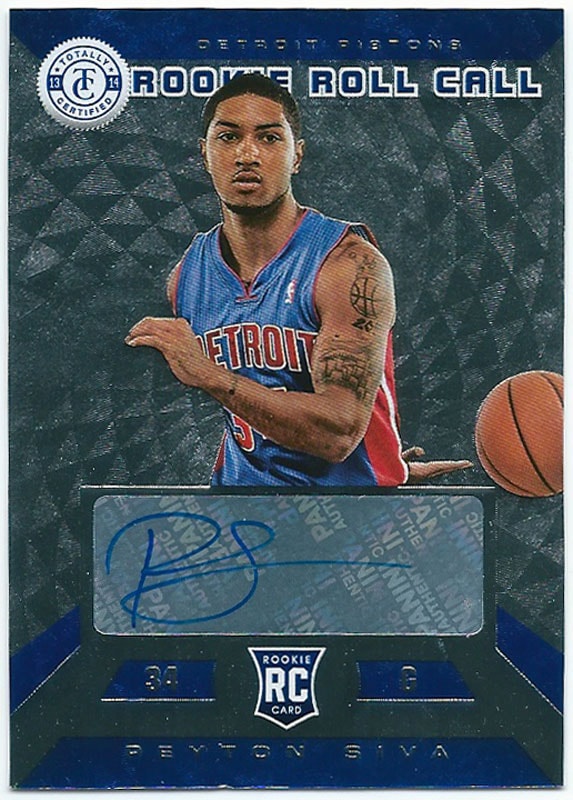 ペイトン・シバ 2013-14 Panini Totally Certified Rookie Roll Call Blue Peyton Siva Auto 21/49