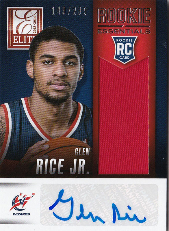 グレン・ライス Jr. Glen Rice Jr. 2013-14 Panini Elite Rookie Essentials Materials Auto 149/200
