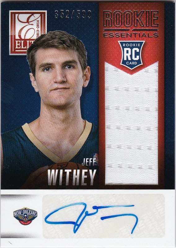 ジェフ・ホイットニー Jeff Withey 2013-14 Panini Elite Rookie Essentials Materials Auto 352/599