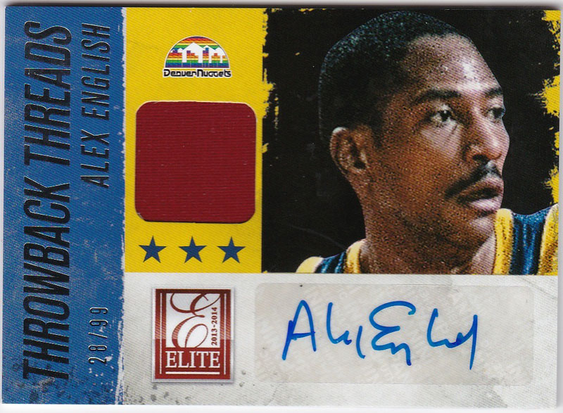 アレックス・イングリッシュ Alex English 201314 Panini Elite Throwback Threads Auto