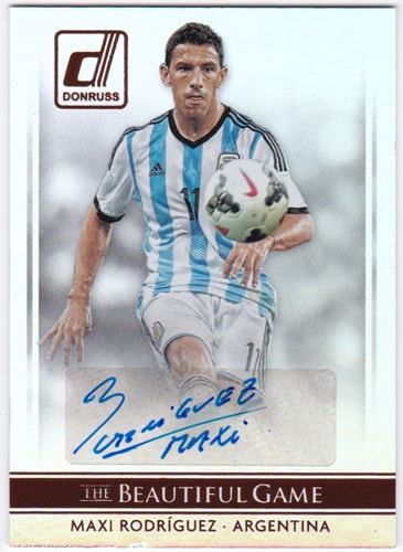 マキシ・ロドリゲス 2015 Panini Donruss The Beautiful Game Signatures Auto 直筆サインカード / Maxi Rodriguez