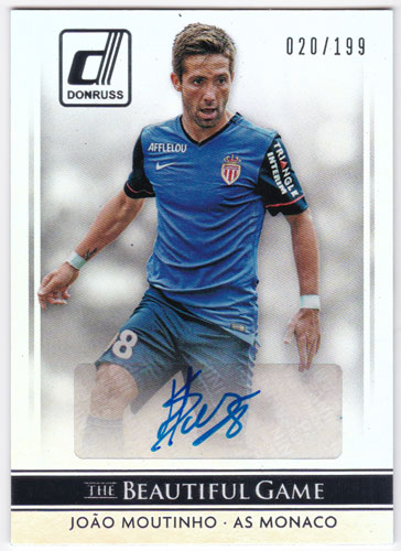 ジョアン・モウティーニョ 2015 Panini Donruss The Beautiful Game Signatures Auto Silver 020/199 直筆サインカード / Joao Moutinho