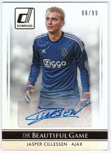 ヤスパー・シレッセン 2015 Panini Donruss The Beautiful Game Signatures Auto Gold 86/99 直筆サインカード / Jasper Cillessen