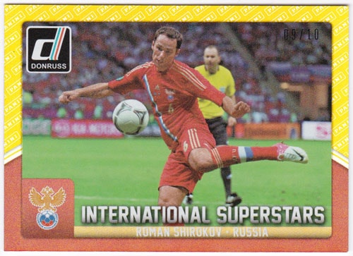 ロマン・シロコフ 2015 Panini Donruss International Superstars Gold Panini Logo 09/10 Roman Shirokov
