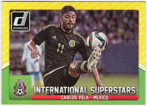 カルロス・ベラ 2015 Panini Donruss International Superstars Gold Panini Logo 07/10 Carlos Vela