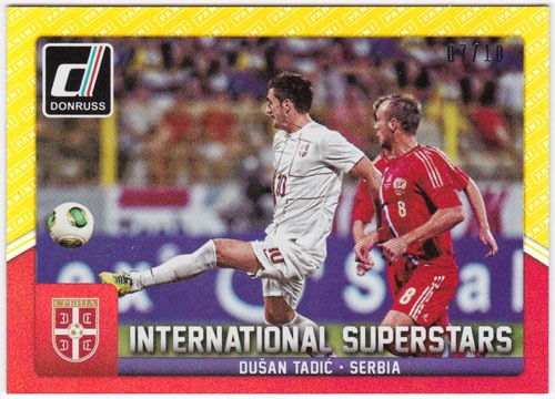 ドゥシャン・タディッチ 2015 Panini Donruss International Superstars Gold Panini Logo 07/10 Dusan Tadic