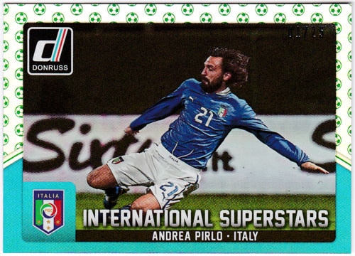 アンドレア・ピルロ 2015 Panini Donruss International Superstars Green Soccer Ball 01/25 Andrea Pirlo