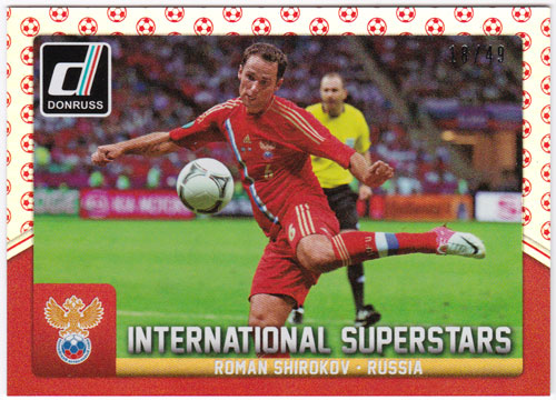 ロマン・シロコフ 2015 Panini Donruss International Superstars Red Soccer Ball 18/49 Roman Shirokov