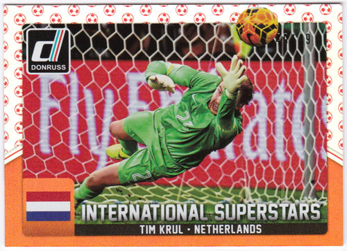 ティム・クルル 2015 Panini Donruss International Superstars Red Soccer Ball 49/49 Tim Krul