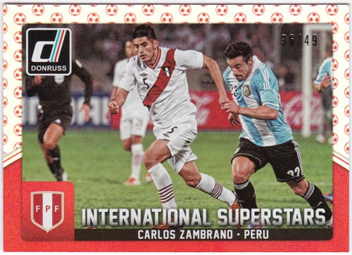 カルロス・サンブラーノ 2015 Panini Donruss International Superstars Red Soccer Ball 36/49 Carlos Zambrano