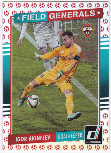 イゴール・アキンフェエフ 2015 Panini Donruss Field Generals Red Soccer Ball 26/49 Igor Akinfeev