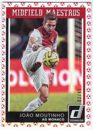 ジョアン・モウティーニョ 2015 Panini Donruss Fantastic Finishers Red Soccer Ball 02/49 Joao Moutinho