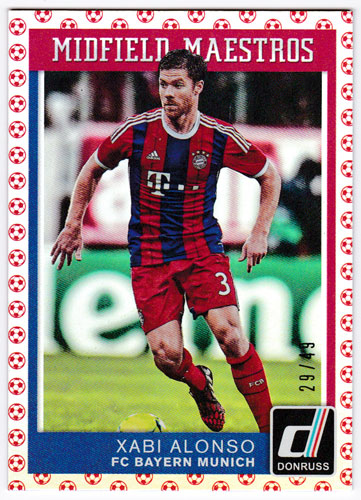 シャビ・アロンソ 2015 Panini Donruss Fantastic Finishers Red Soccer Ball 29/49 Xabi Alonso