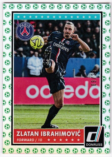 ズラタン・イブラヒモビッチ 2015 Panini Donruss Base Green Soccer Ball 09/25 Zlatan Ibrahimovic