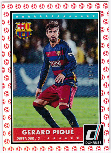 ジェラール・ピケ 2015 Panini Donruss Base Red Soccer Ball 19/49 Gerard Pique