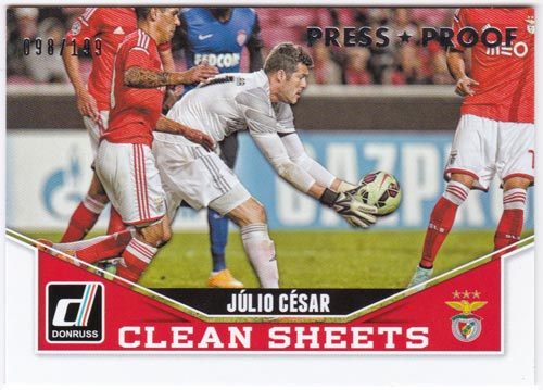ジュリオ・セザル 2015 Panini Donruss Clean Sheets Silver Press Proof 098/199 Julio Cesar
