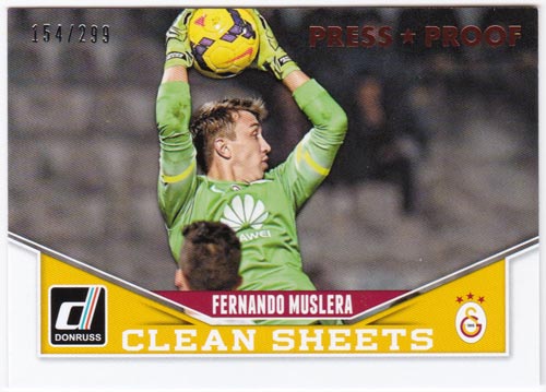 フェルナンド・ムスレラ 2015 Panini Donruss Clean Sheets Bronze Press Proof 154/299 Fernando Muslera