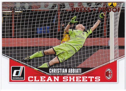 クリスティアン・アッビアーティ 2015 Panini Donruss Clean Sheets Bronze Press Proof 244/299 Christian Abbiati
