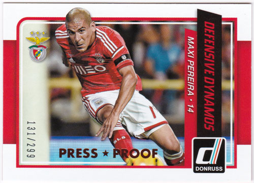 マキシ・ペレイラ 2015 Panini Donruss Defensive Dynamos Bronze Press Proof 131/299 Maxi Pereira