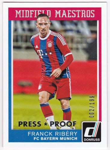 フランク・リベリー 2015 Panini Donruss Midfield Maestros Silver Press Proof 002/199 Franck Ribery