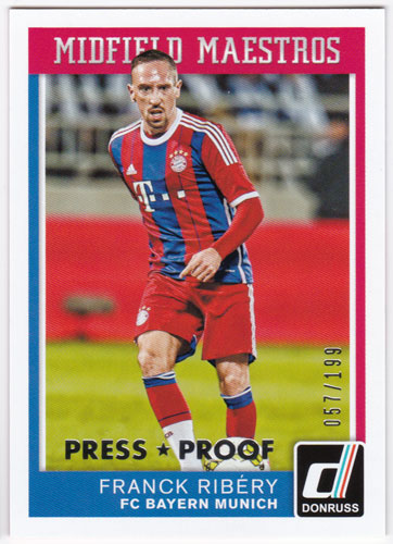 フランク・リベリー 2015 Panini Donruss Midfield Maestros Silver Press Proof 057/199 Franck Ribery
