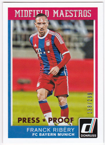 フランク・リベリー 2015 Panini Donruss Midfield Maestros Bronze Press Proof 138/299 Franck Ribery
