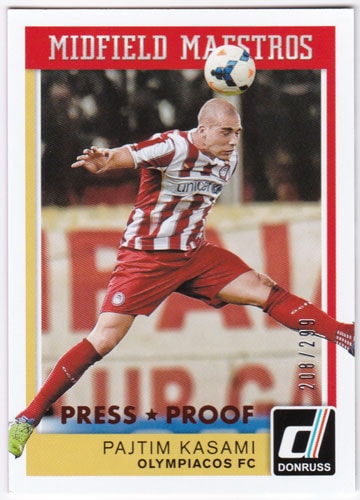 パイティム・カサミ 2015 Panini Donruss Midfield Maestros Bronze Press Proof 208/299 Pajtim Kasami