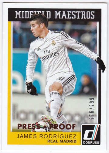 ハメス・ロドリゲス 2015 Panini Donruss Midfield Maestros Bronze Press Proof 276/299 James Rodriguez
