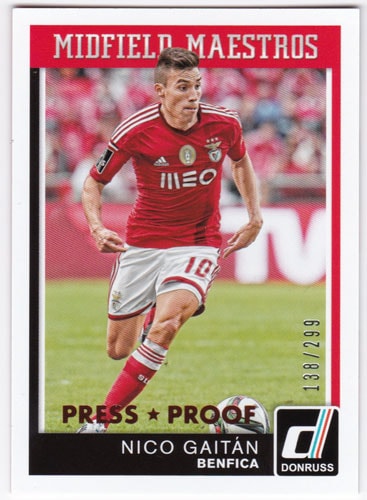 ニコラス・ガイタン 2015 Panini Donruss Midfield Maestros Bronze Press Proof 138/299 Nico Gaitan