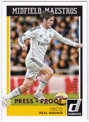イスコ 2015 Panini Donruss Midfield Maestros Bronze Press Proof 161/299 Isco