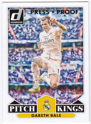 ガレス・ベイル 2015 Panini Donruss Pitch Kings Gold Press Proof 48/99 Gareth Bale