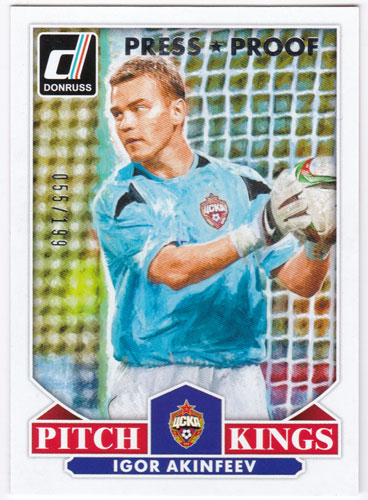イゴール・アキンフェエフ 2015 Panini Donruss Pitch Kings Silver Press Proof 055/199 Igor Akinfeev