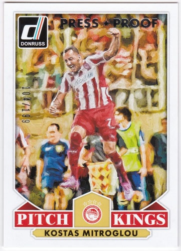 コスタス・ミトログル 2015 Panini Donruss Pitch Kings Silver Press Proof 104/199 Kostas Mitroglou