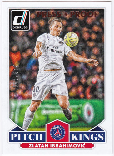 ズラタン・イブラヒモビッチ 2015 Panini Donruss Pitch Kings Bronze Press Proof 229/299 Zlatan Ibrahimovic