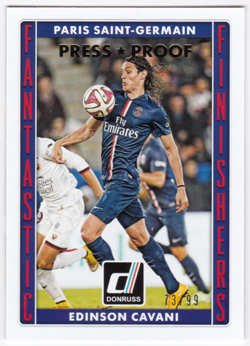エディンソン・カバーニ 2015 Panini Donruss Fantastic Finishers Gold Press Proof 73/99 Edinson Cavani