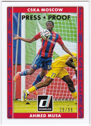 アーメド・ムサ 2015 Panini Donruss Fantastic Finishers Gold Press Proof 29/99 Ahmed Musa