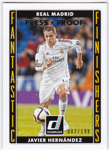 ハビエル・エルナンデス 2015 Panini Donruss Fantastic Finishers Silver Press Proof 002/199 Javier Hernandez