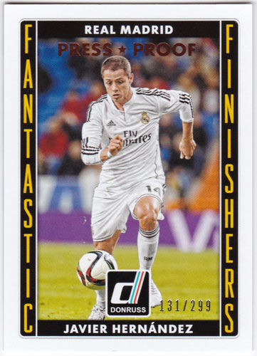 ハビエル・エルナンデス 2015 Panini Donruss Fantastic Finishers Bronze Press Proof 131/299 Javier Hernandez