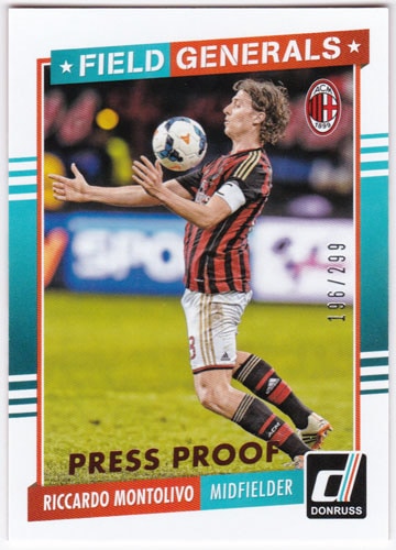 リッカルド・モントリーヴォ 2015 Panini Donruss Field Generals Bronze Press Proof 196/299 Riccardo Montolivo