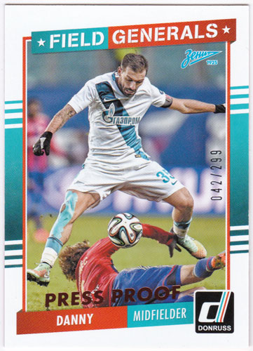 ダニー・アルヴェス 2015 Panini Donruss Field Generals Bronze Press Proof 042/299 Danny Alves
