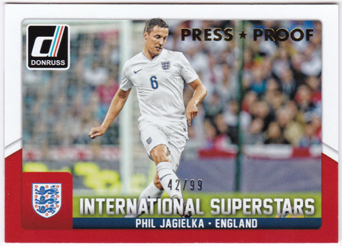 フィル・ジャギエルカ 2015 Panini Donruss International Superstars Gold Press Proof 42/99 Phil Jagielka