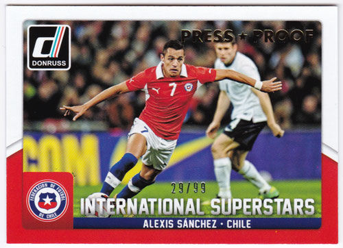 アレクシス・サンチェス 2015 Panini Donruss International Superstars Gold Press Proof 29/99 Alexis Sanchez