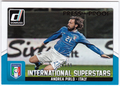 アンドレア・ピルロ 2015 Panini Donruss International Superstars Gold Press Proof 76/99 Andrea Pirlo