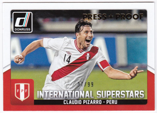 クラウディオ・ピサーロ 2015 Panini Donruss International Superstars Gold Press Proof 37/99 Cloudio Pizarrd