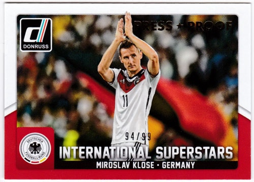 ミロスラフ・クローゼ 2015 Panini Donruss International Superstars Gold Press Proof 94/99 Miroslav Klose