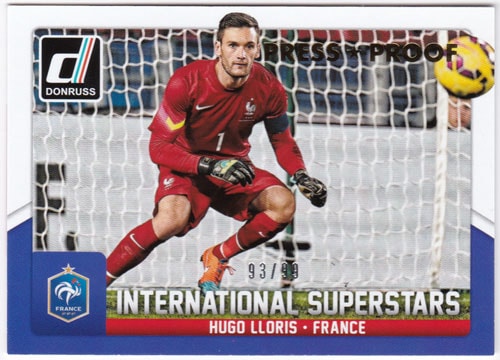 ウーゴ・ロリス 2015 Panini Donruss International Superstars Gold Press Proof 93/99 Hugo Lloris