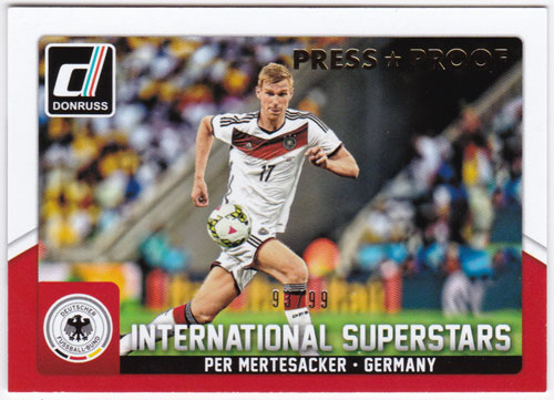 ペア・メルテザッカー 2015 Panini Donruss International Superstars Gold Press Proof 93/99 Per Mertesacker
